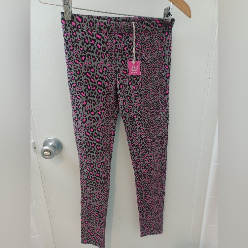 Pink and Black Leopard Print Leggings
